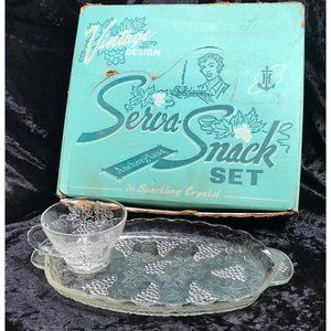 Vintage Anchor Glass Serva-snack  4 piece set